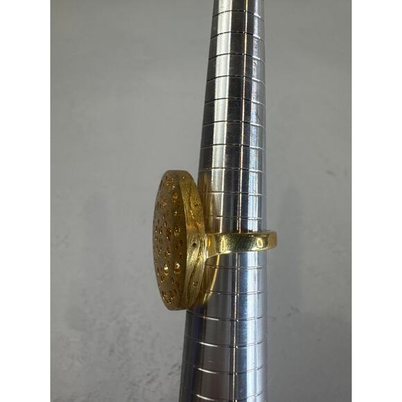 Matte Gold Statement Ring Size 7 Bold Chunky - Picture 4 of 7